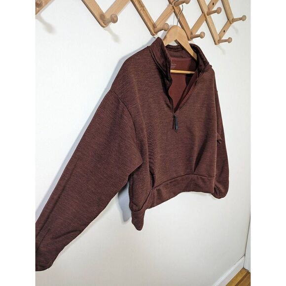 Athleta Altitude Polartec Half Zip Women's Sweatshirt in Mahogany Brown - Size L - Picture 3 of 8